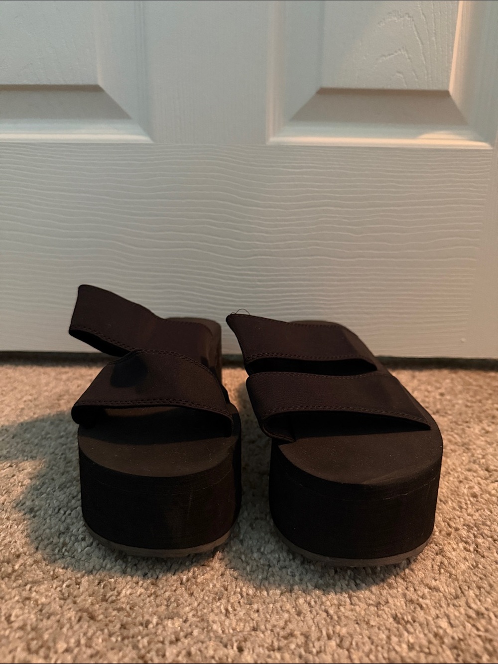 Wild Diva Black Elevated Platform Slide Sandals - Picture 3 of 3